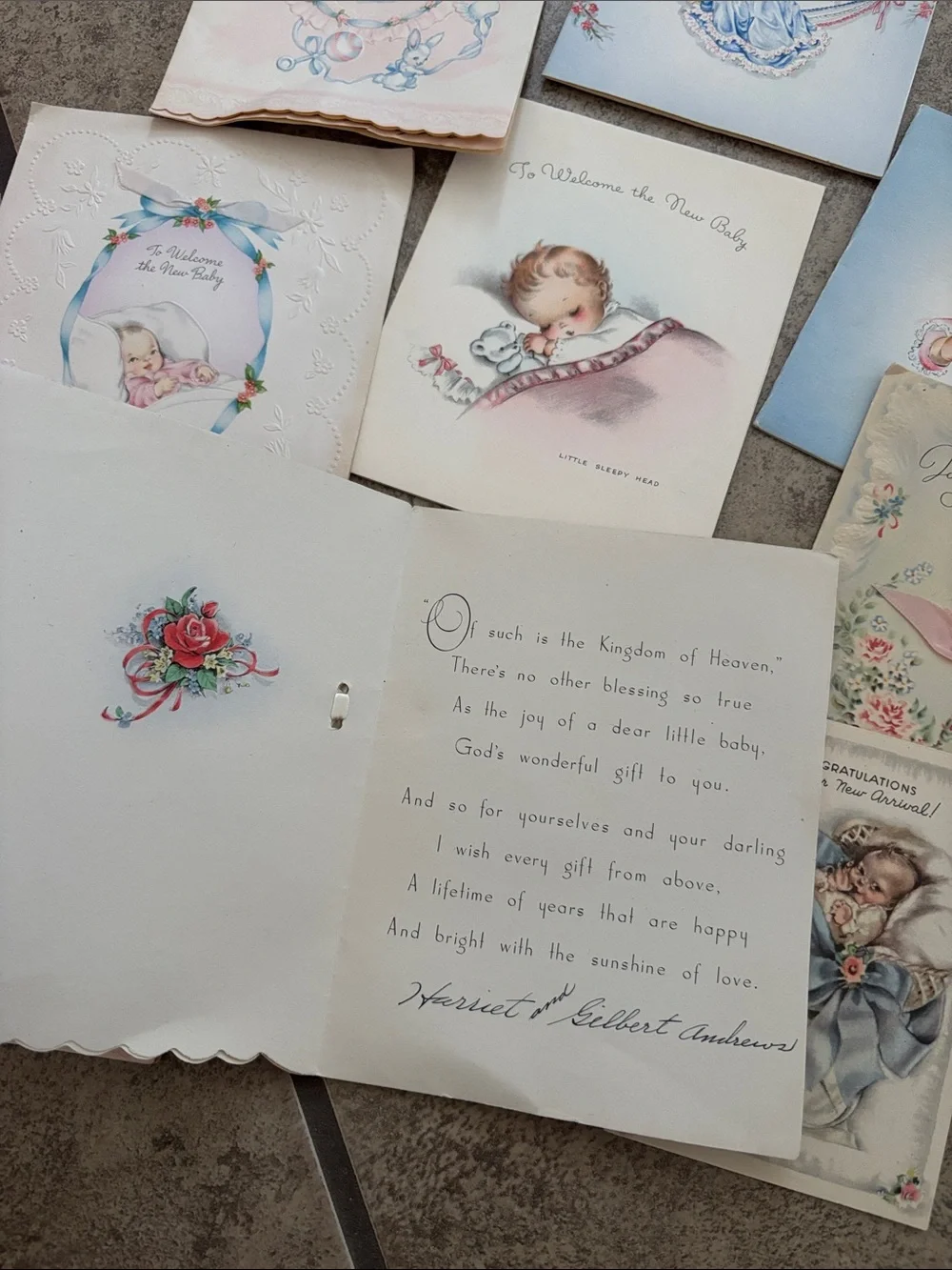 Vintage Baby Girl Cards